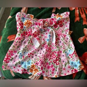 SHEIN Pink Floral Crop Top with Tie